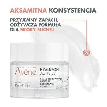 Avene Eau Thermale Hyaluron Active B3, krem odbudowujący komórki, 50 ml