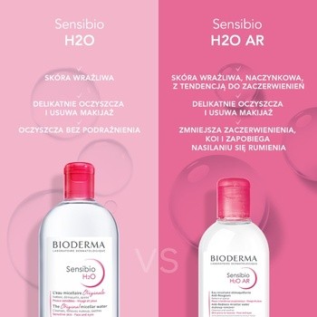 Bioderma Sensibio H2O, woda micelarna do skóry wrażliwej, butelka z pompką, 500 ml