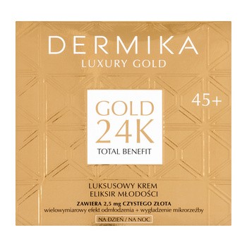 Dermika Lux.Gold 24K, Dermika Luxury Gold, luksusowy krem eliksir młodości, 45+, 50 ml