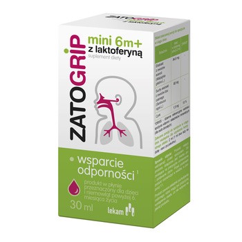 Zatogrip mini 6 m+ z laktoferyną, krople, 30 ml