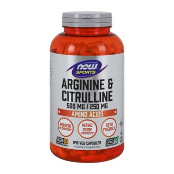Now Sports Arginine & Citrulline, kapsułki, 240 szt.