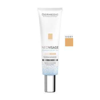 Dermedic Neovisage, pielęgnacyjny fluid-krem nawilżający SPF 50+ Ivory, 30 ml