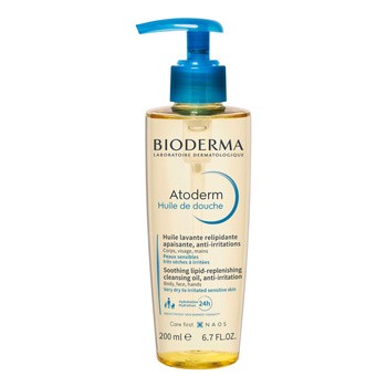 Bioderma Atoderm Huile de douche, nawilżający olejek do kąpieli i pod prysznic do ciała i twarzy, 200 ml