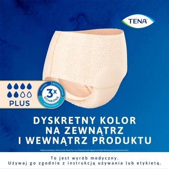 Tena Lady Pants Plus, majtki chłonne, Creme, rozmiar L, 8 szt.