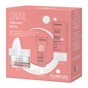 Flos-lek zestaw SNAIL odnowa skóry, krem-żel naprawczy na dzień i na noc, 50 ml + anti-aging krem wokół oczu i ust, 30 ml + Active hand care krem do rąk i paznokci, 50 ml