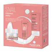 Flos-lek zestaw SNAIL odnowa skóry, krem-żel naprawczy na dzień i na noc, 50 ml + anti-aging krem wokół oczu i ust, 30 ml + Active hand care krem do rąk i paznokci, 50 ml